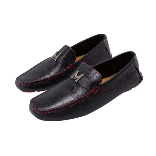 Mocasín driver monograma negro toro MH Mocs