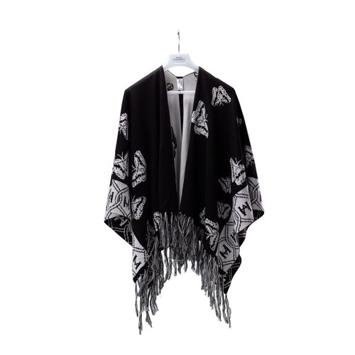 Ruana MH negro marfil Cuzco