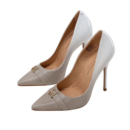 Tacones calypso monograma gris marfíl Glamour
