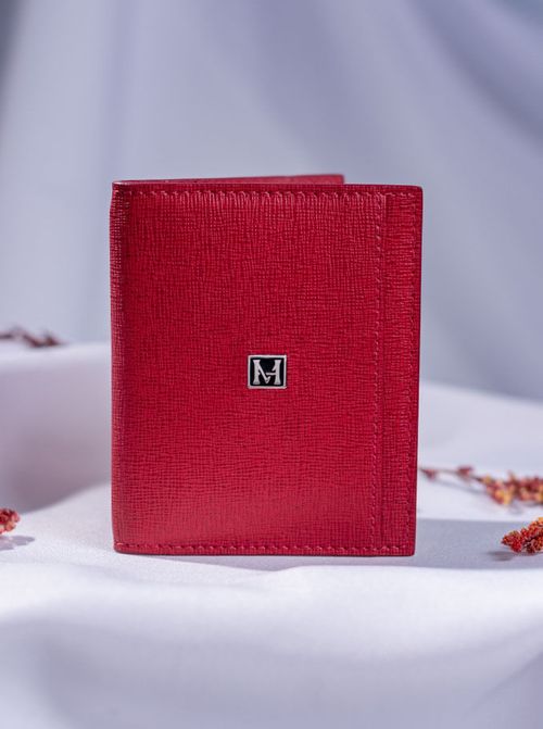 Tarjetero plano doble rojo Cruz Roja